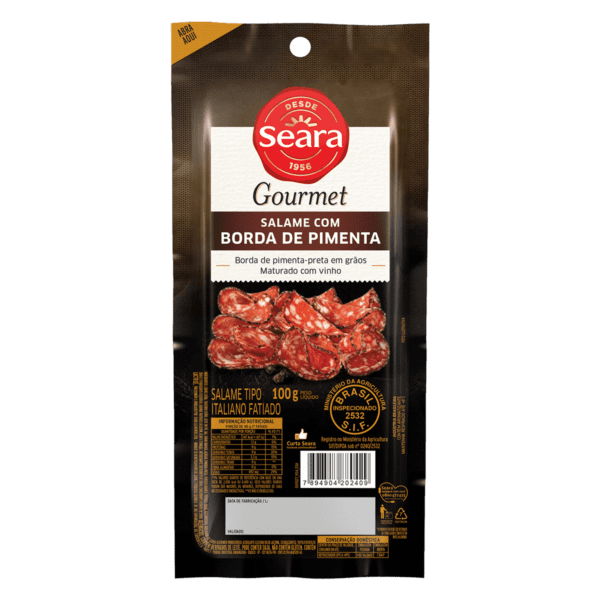 Salame com borda pimenta 100g Seara Gourmet