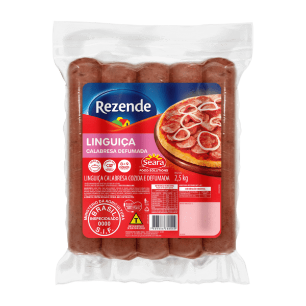 Linguiça defumada reta 2,5kg Rezende